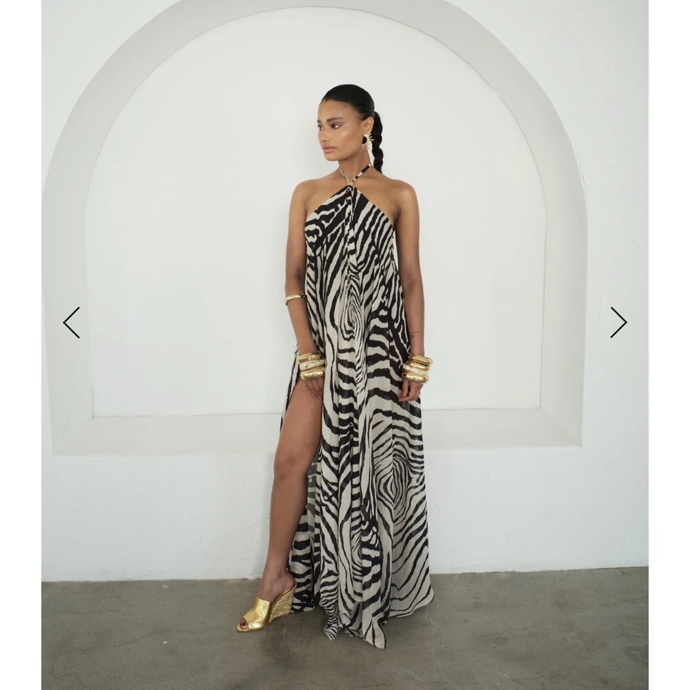 Elegant One Shoulder Zebra Print Dress